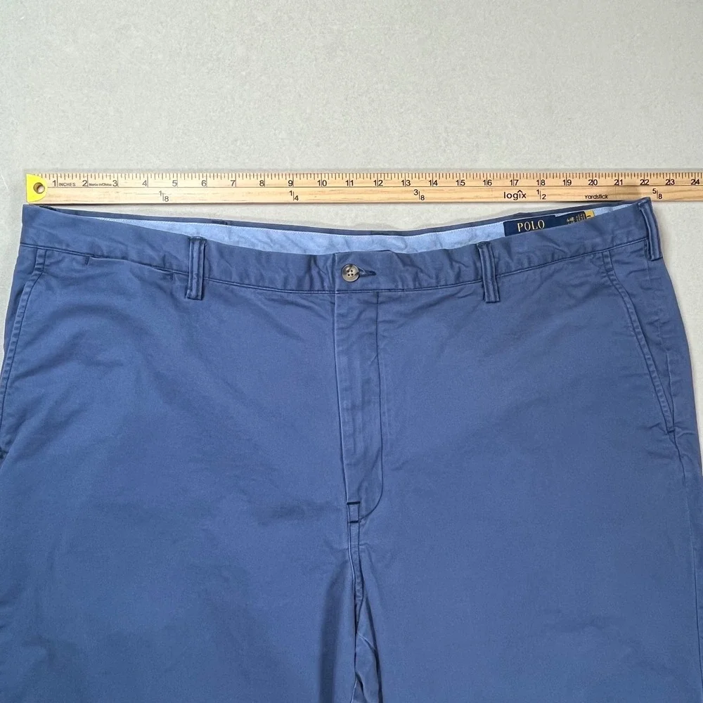 Polo Ralph Lauren Chino Shorts Mens 44 Blue Stretch Classic Fit Twill Flat Front